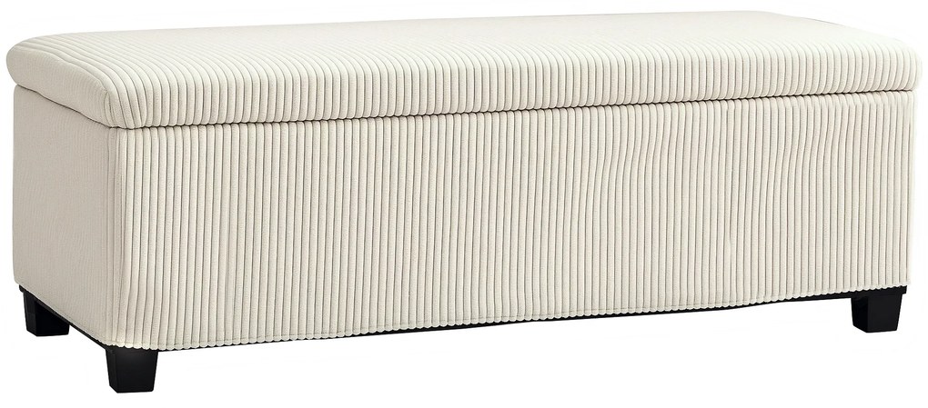 HOMCOM Banco de Arrumação Capacidade de 84 L Estofado em Veludo Banco Pé de Cama para Dormitório 112x42x40 cm Bege | Aosom Portugal