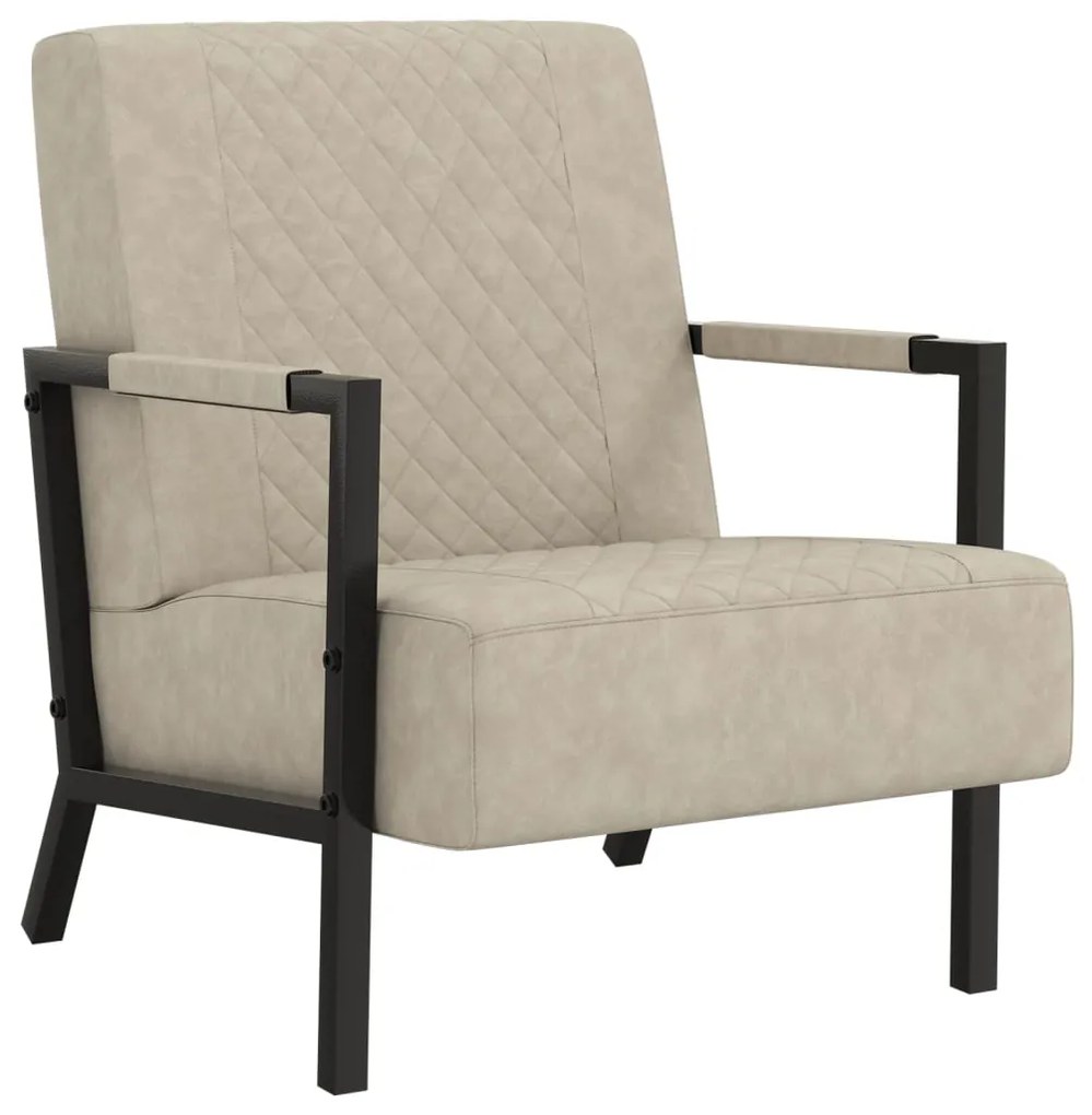 325755 vidaXL Poltrona em couro artificial cinzento-claro