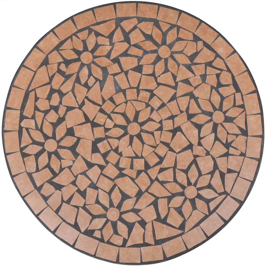 Mesa de bistrô 60 cm mosaico cor terracota