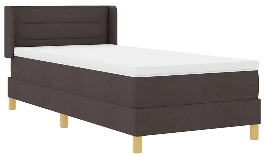 Cama Box Marrom Escuro e Branco 100 x 200 cm tecido