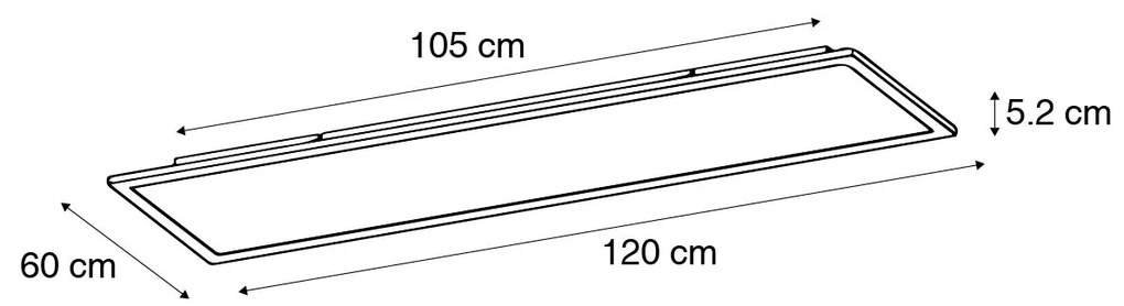 Candeeiro de teto em aço 120 cm com LED e comando remoto - Liv