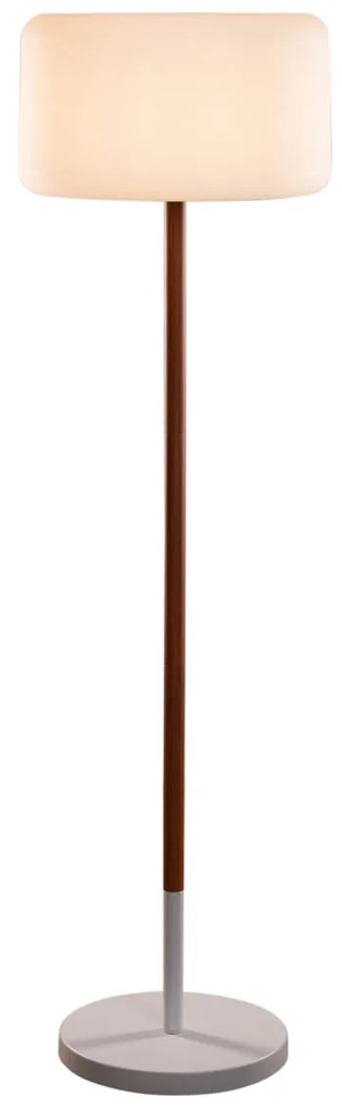 Candeeiro de pé de exterior branco com LED recarregável solar regulável IP65 - Chloe Plant