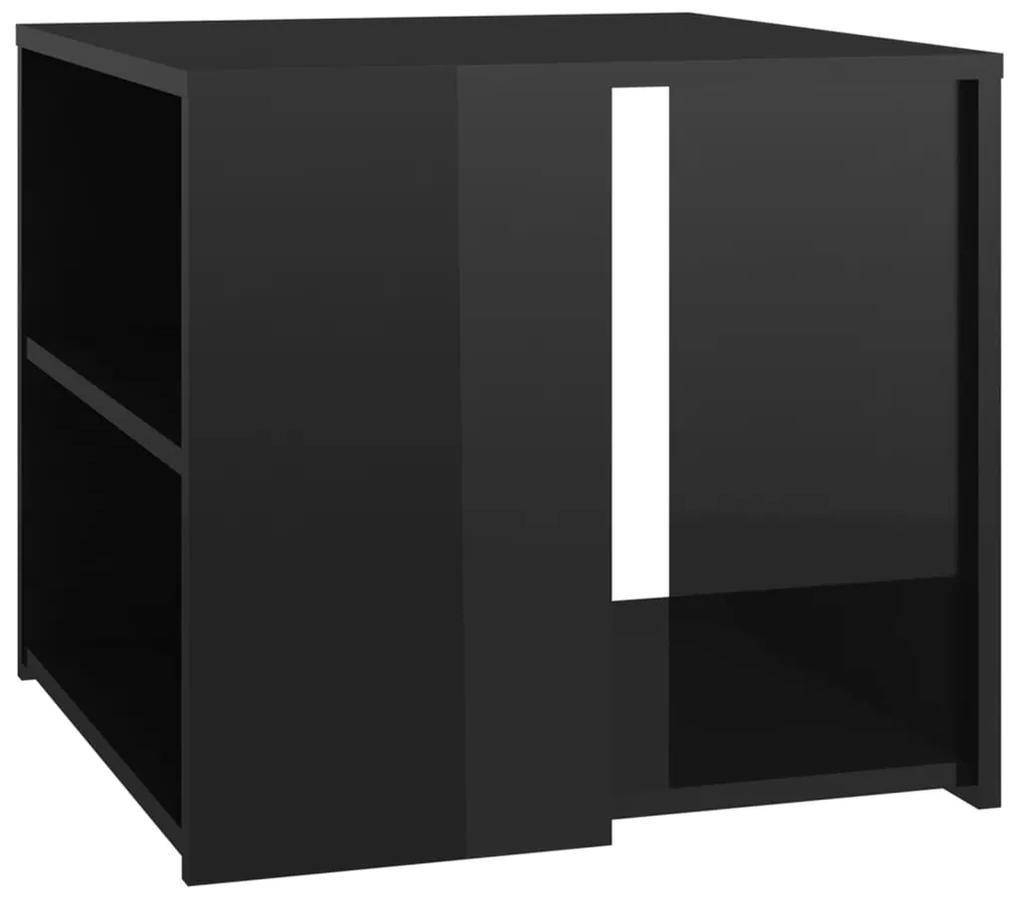 Mesa de apoio 50x50x45 cm contraplacado preto brilhante