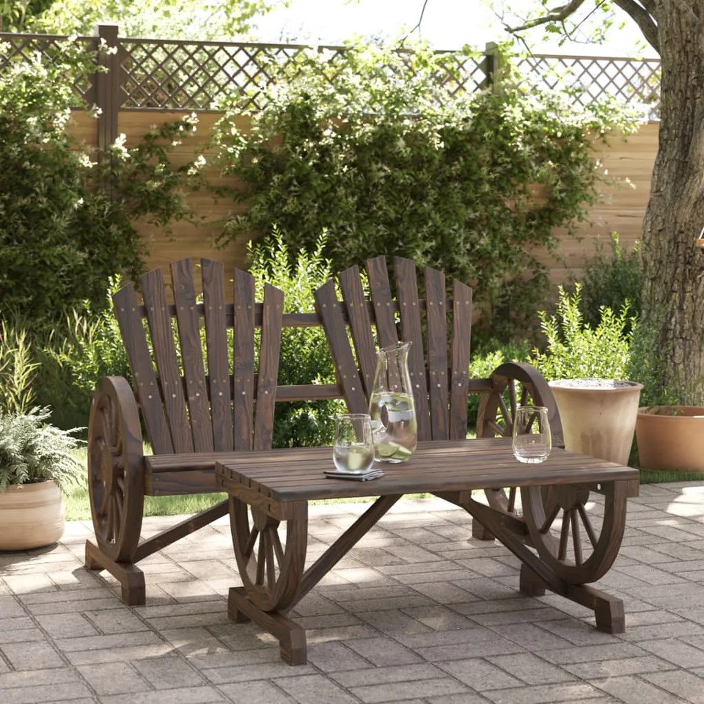 vidaXL 2 pcs conjunto lounge de jardim madeira de abeto maciça