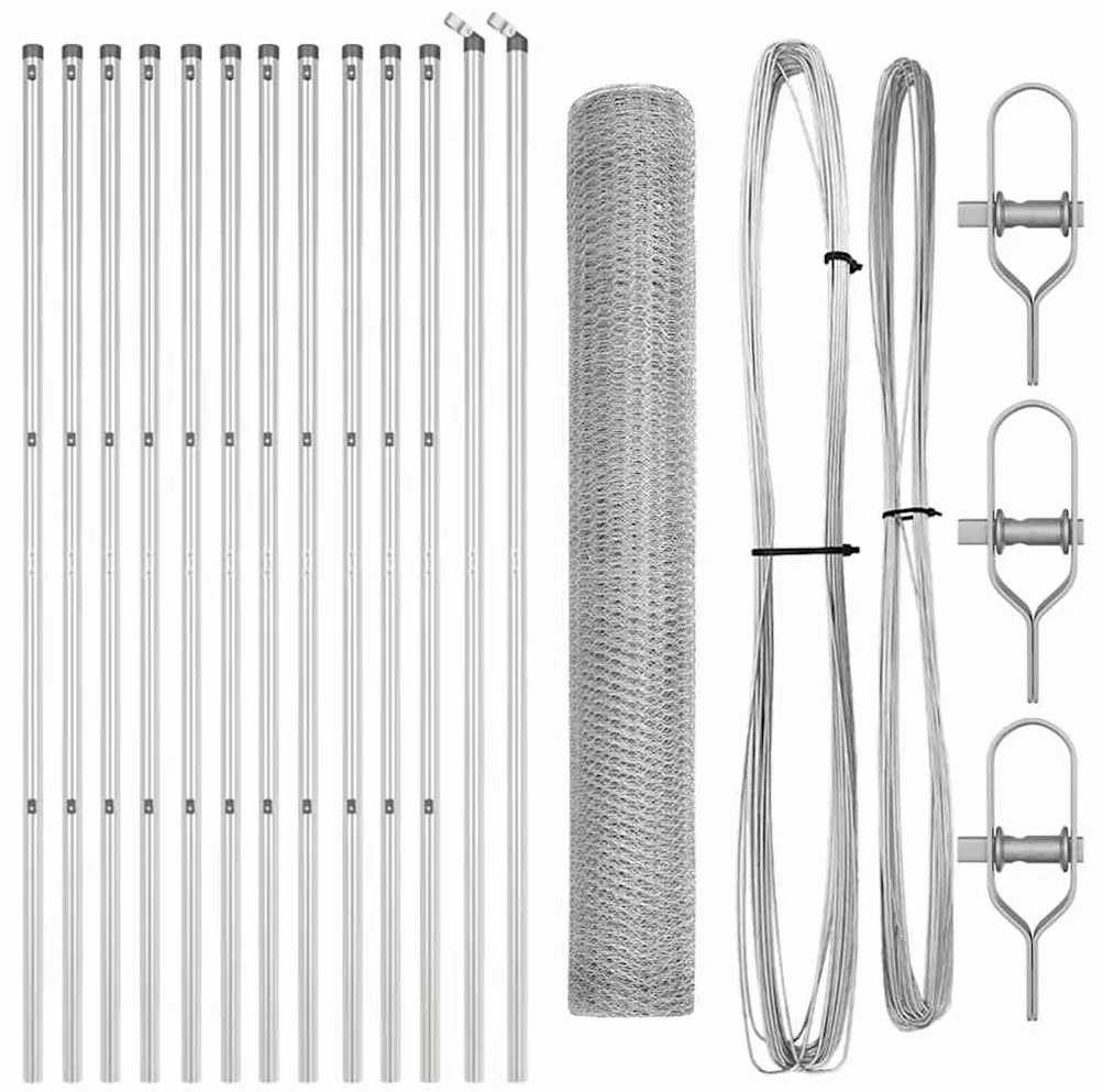 Conjunto de Cercas Conjunto de 2 Aço galvanizado 25 x 1,2 m