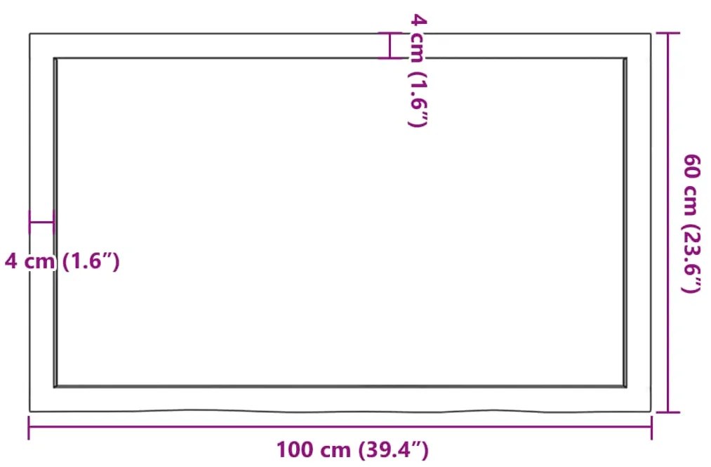 Prateleira de parede 100x60x6cm carvalho tratado castanho-claro