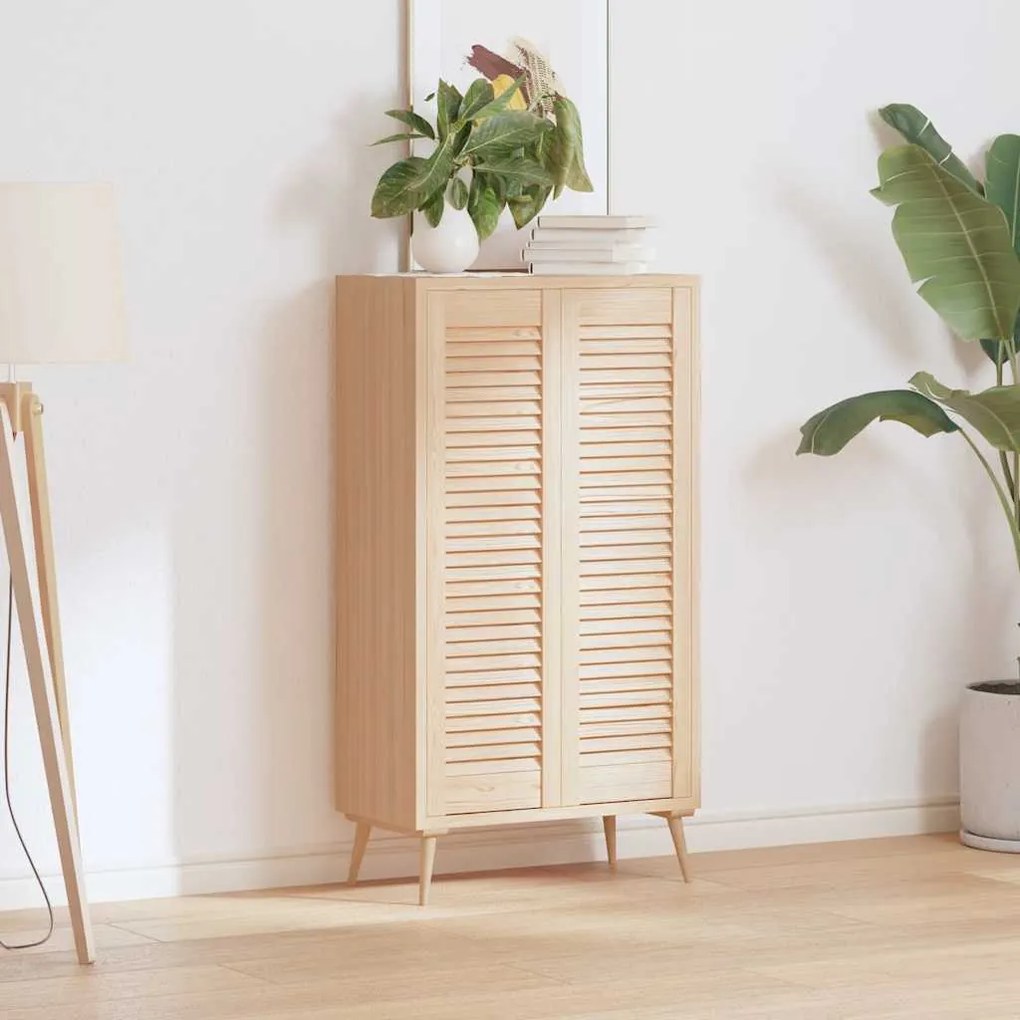 Portas de armário 2 pcs com design de persiana pinho maciço