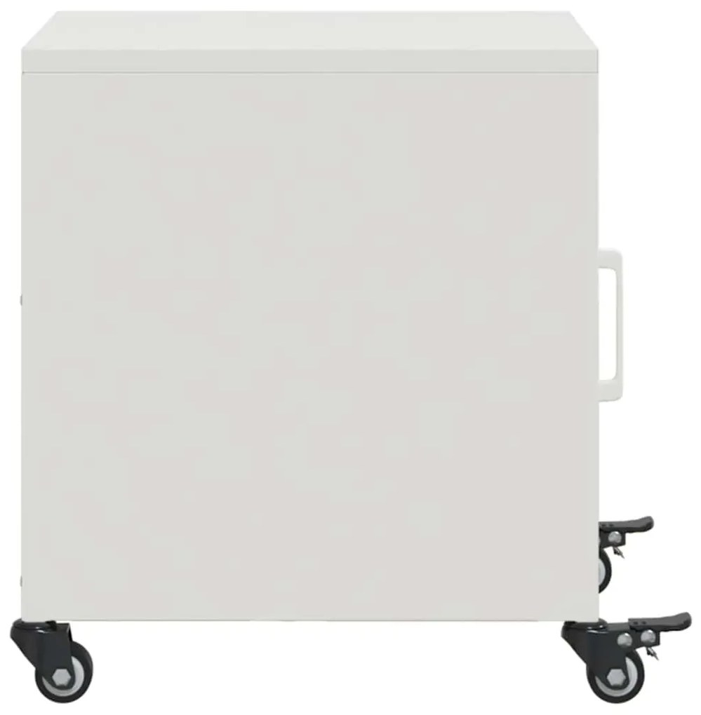 Mesas de cabeceira 2 pcs 36x39x43,5 cm aço branco