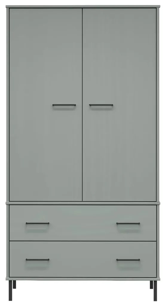 Roupeiro c/ pernas metal 90x55x172,5 cm madeira OSLO cinzento