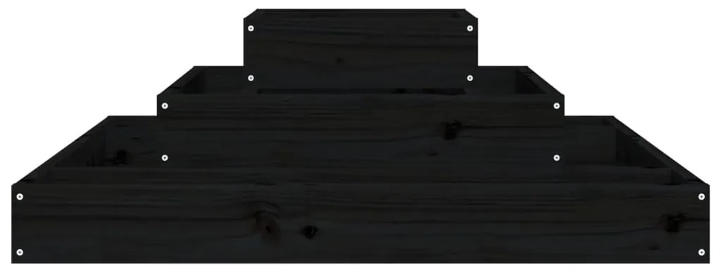 Vaso/floreira 80x80x27 cm pinho maciço preto