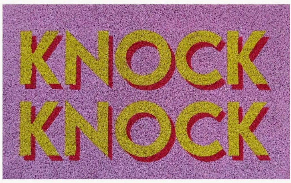 Tapete de entrada em coco Knock Knock