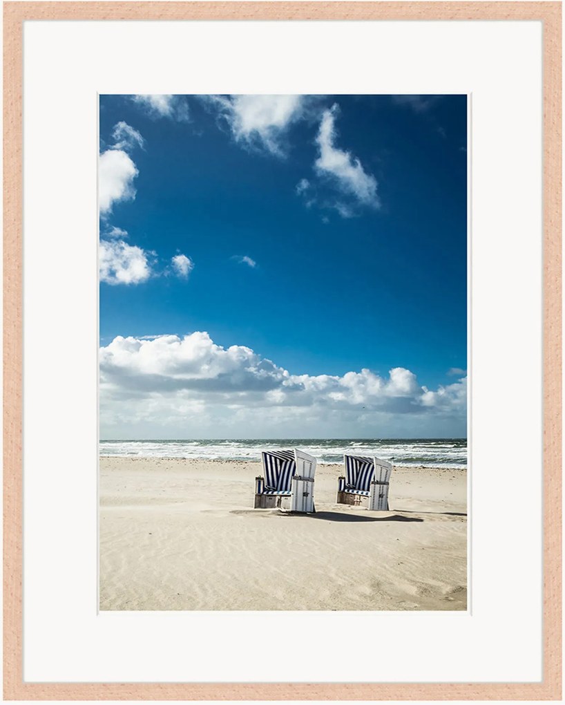 Impressão digital emoldurada Hooded Beach Chairs