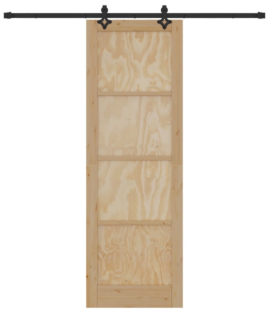 Porta Deslizante com Conjunto de Hardware 'ORKDAL'Madeira Maciça de Pi
