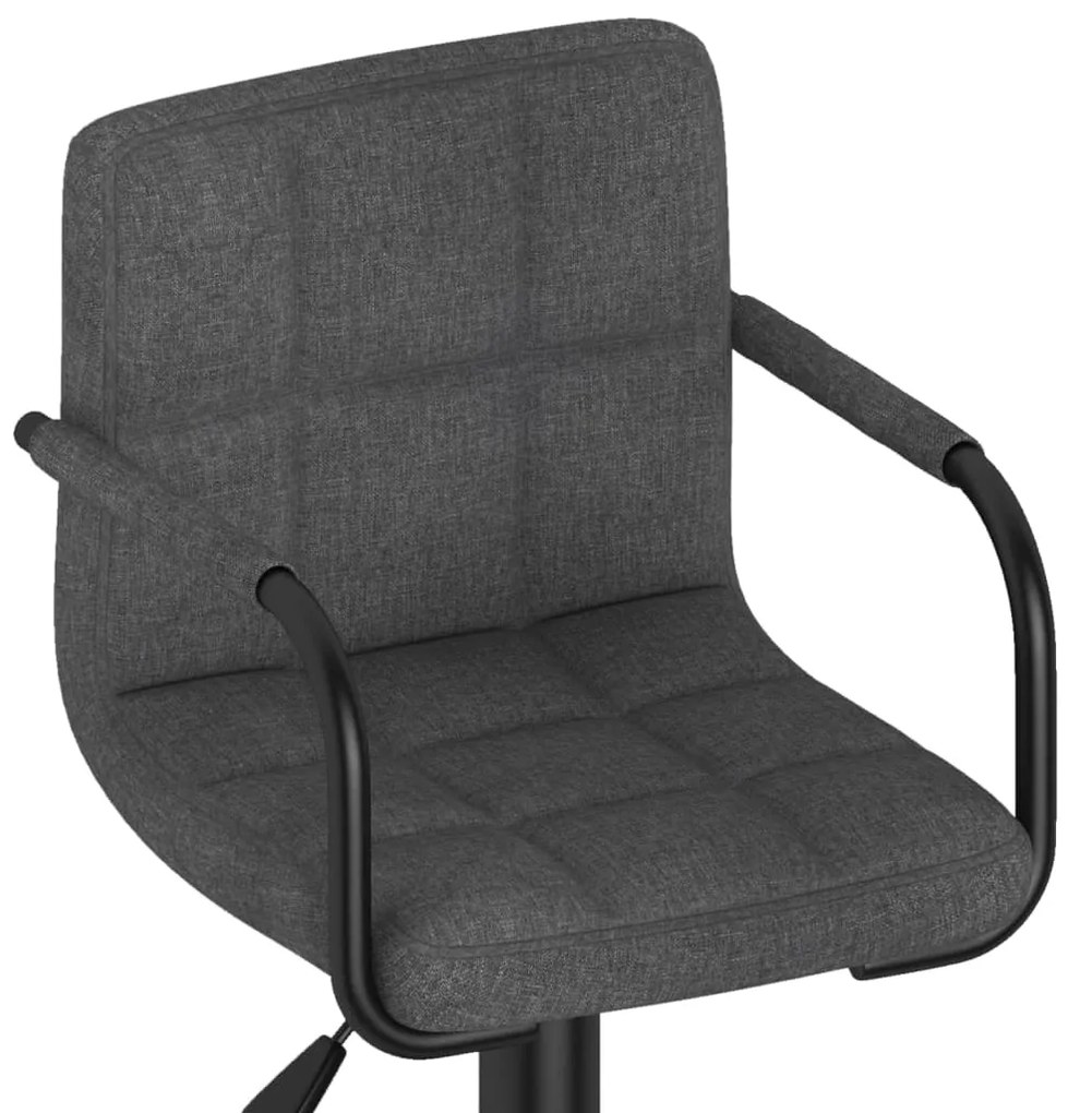 Bancos de bar 2 pcs tecido cinzento-escuro