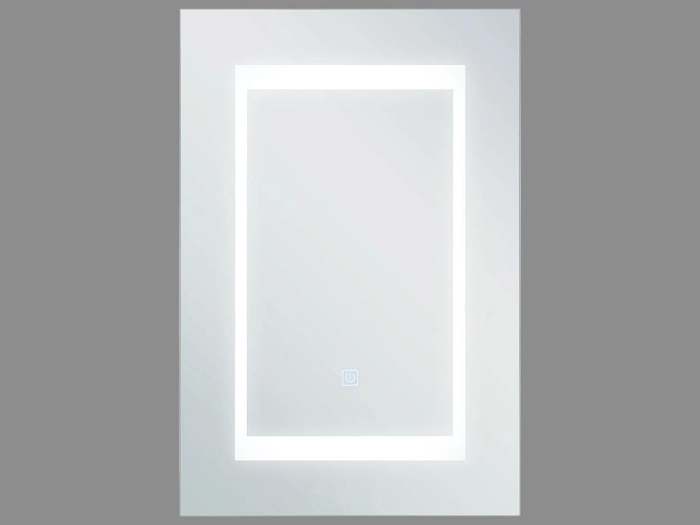 Armário de parede com espelho e iluminação LED branco 40 x 60 cm MALASPINA Beliani
