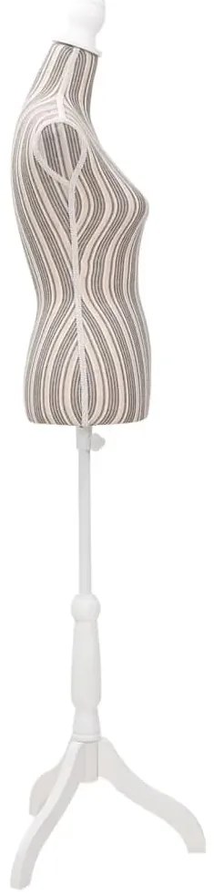 Busto manequim de senhora linho com riscas