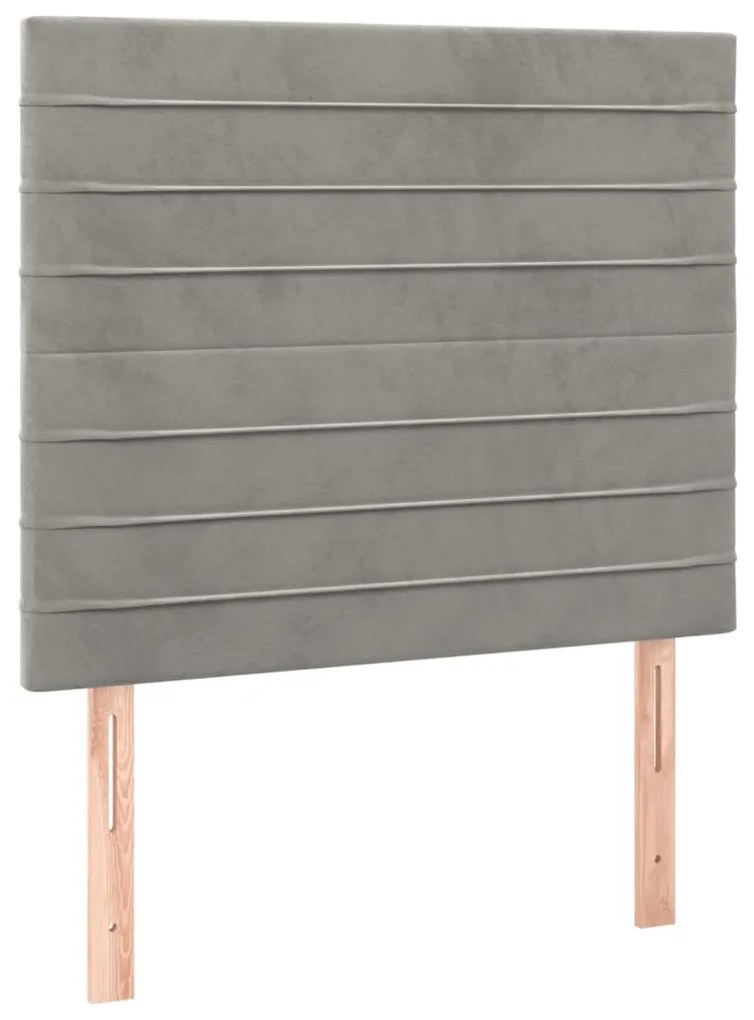 Estrutura de cama sem colchão 120x200 cm veludo cinzento-claro