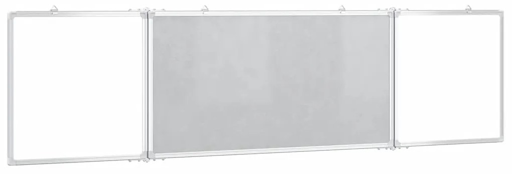 Quadro branco magnético dobrável 160x40x1,7 cm alumínio
