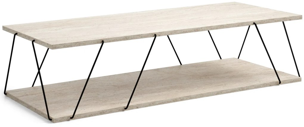 Mesa de Centro Labranda – Travertine Black – 120x30x50 cm
