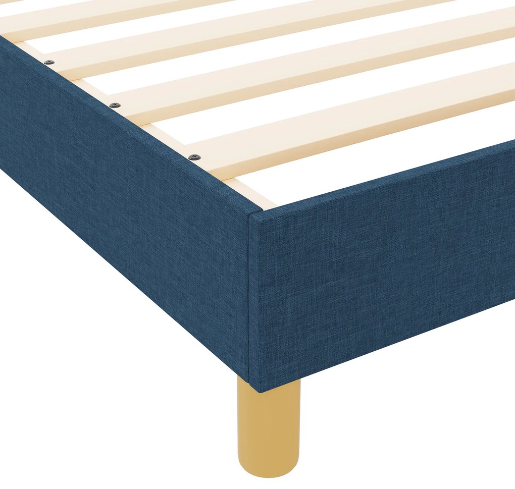 Estrutura de Cama vidaXL Azul 140x190 cm Tecido