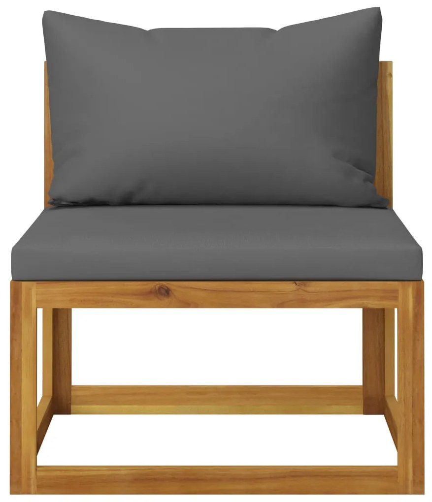 3 pcs conjunto lounge de jardim c/ almofadões acácia maciça