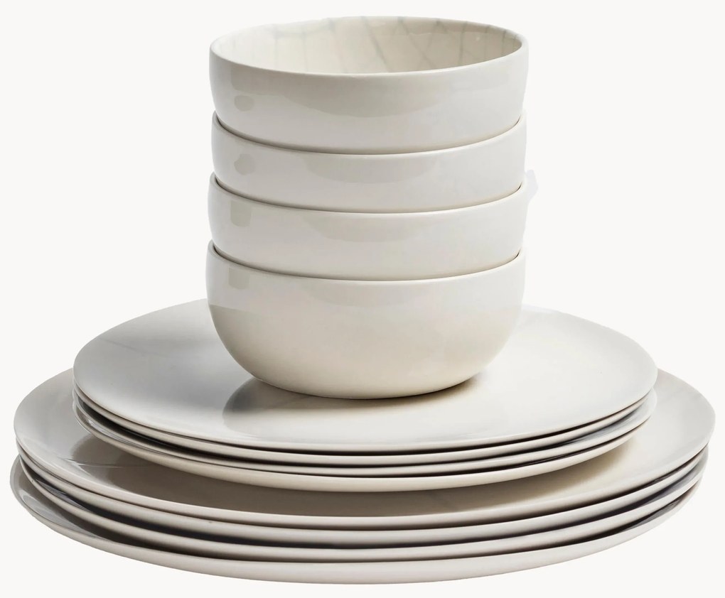 Conjunto de loiça em porcelana Zuma by Serax X Kelly Wearstler, 4 pessoas (12 uni.)