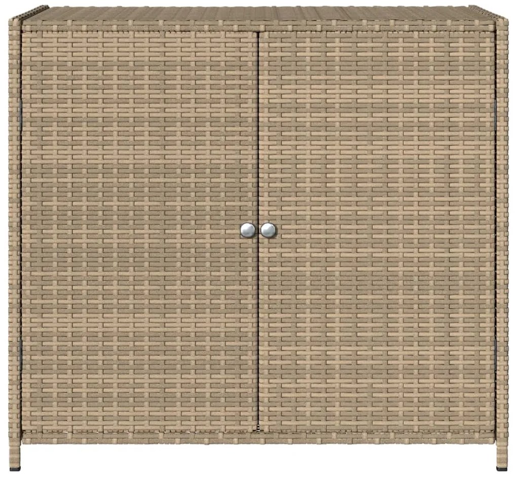 Armário de arrumação p/ jardim 83x45x76 cm vime PE bege