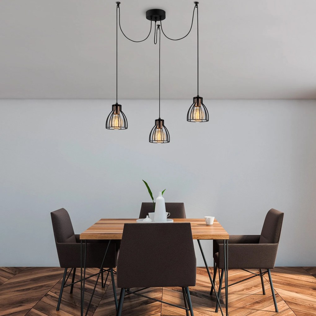 Candeeiro de Teto Kemah – Preto – Diâmetro 105 cm, Altura 106 cm