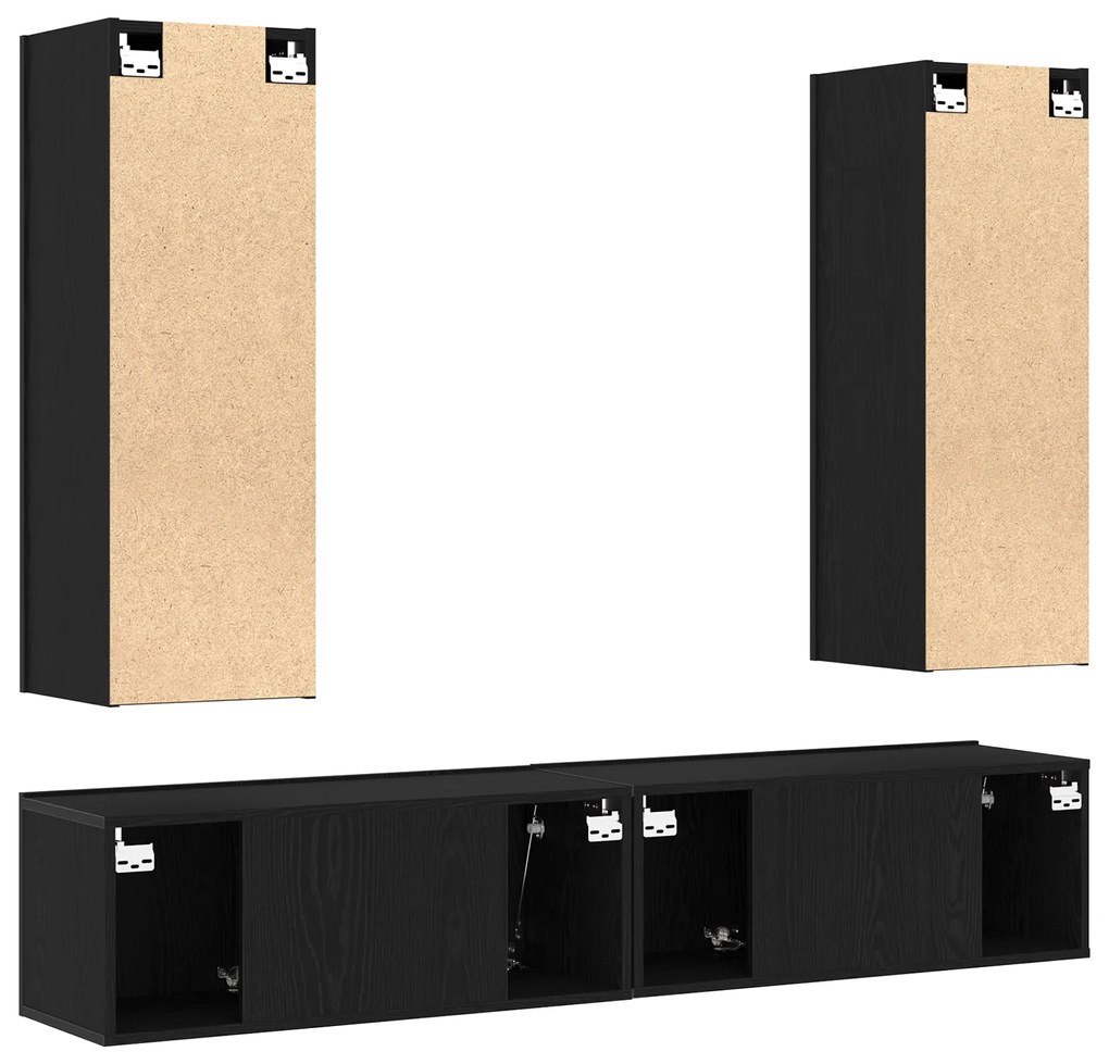 Conjunto de Estante de TV vidaXL com 4 Peças Montadas na Parede em Mad