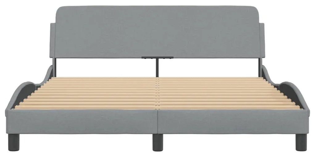 Estrutura de cama sem colchão 160x200 cm tecido cinzento-claro