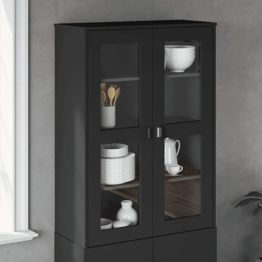 vidaXL Topo de aparador VIKEN derivados de madeira preto