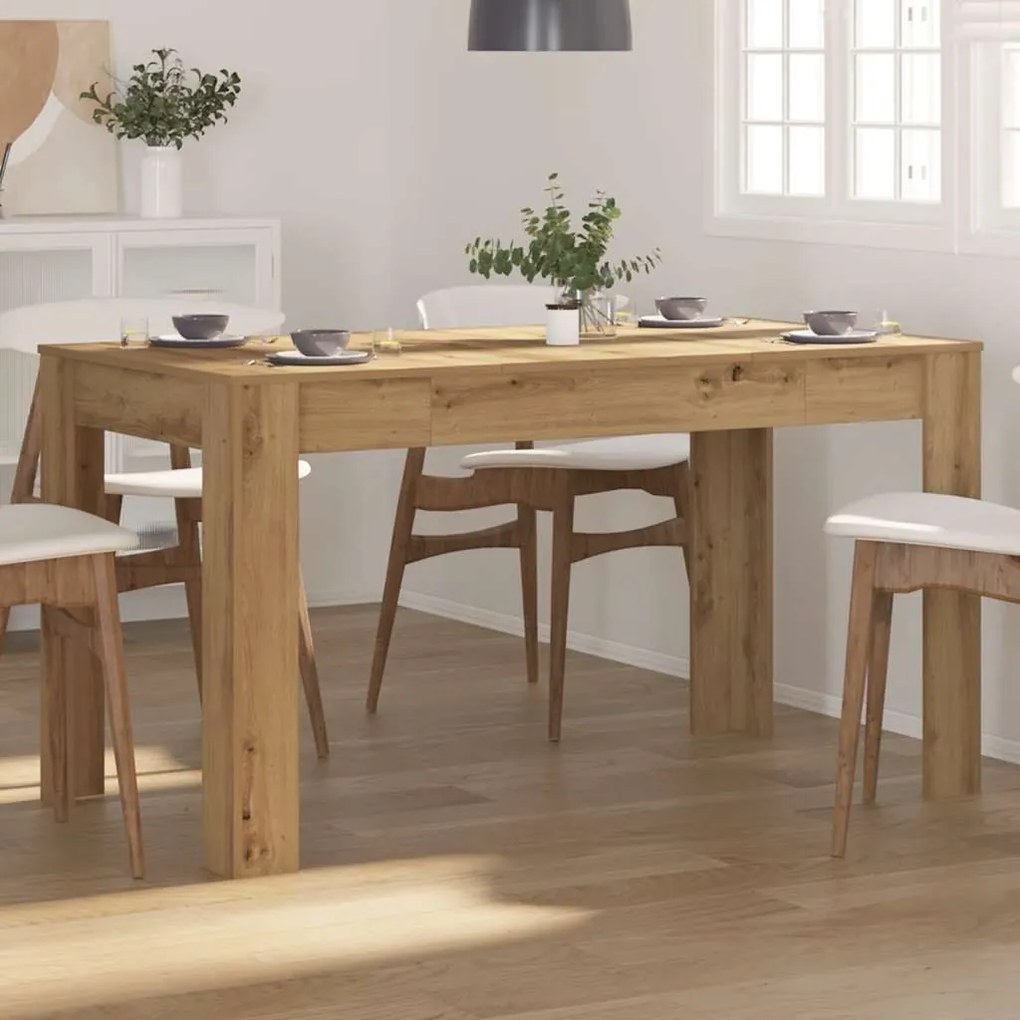 Mesa de jantar 140x74,5x76 cm deriv madeira carvalho artisiano