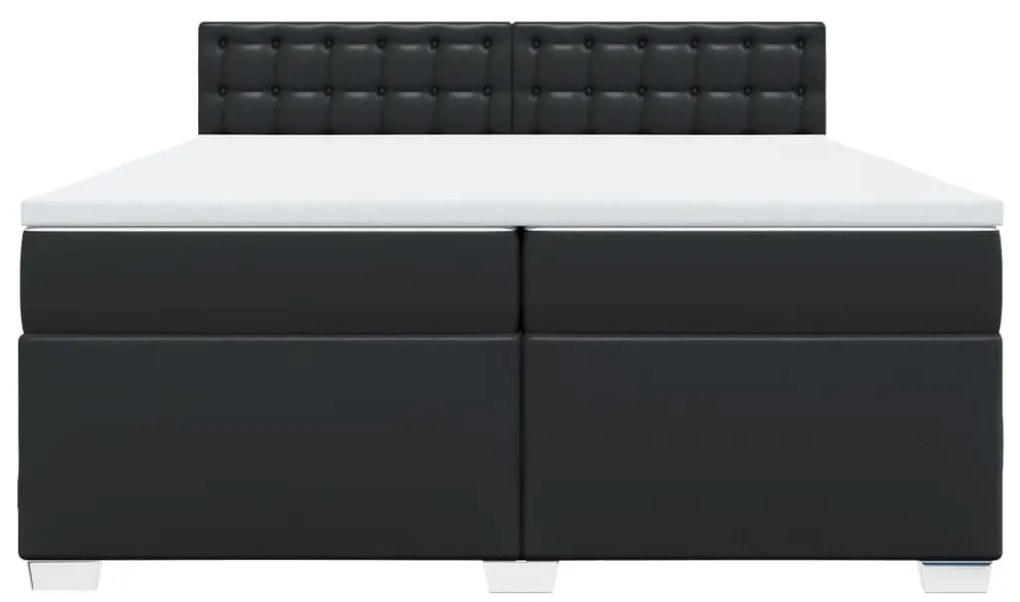 Cama com Molas/Colchão e Luzes Led - 200x200 cm - Couro Artificial Pre