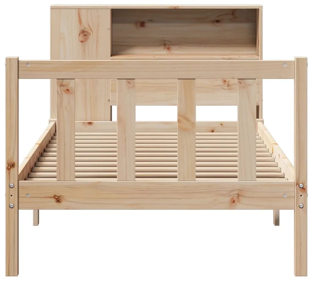 Cama com estante sem colchão 100x200 cm pinho maciço