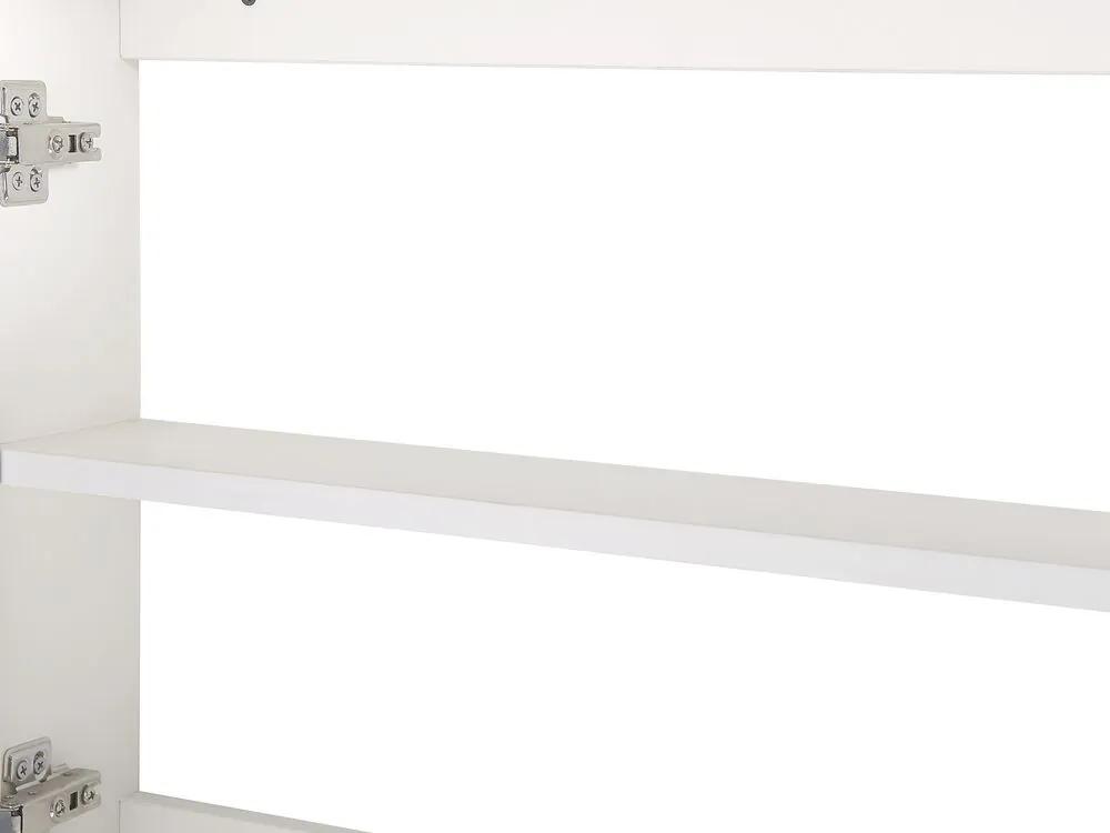 Armário de parede com espelho e iluminação LED branco 60 x 60 cm JARAMILLO Beliani