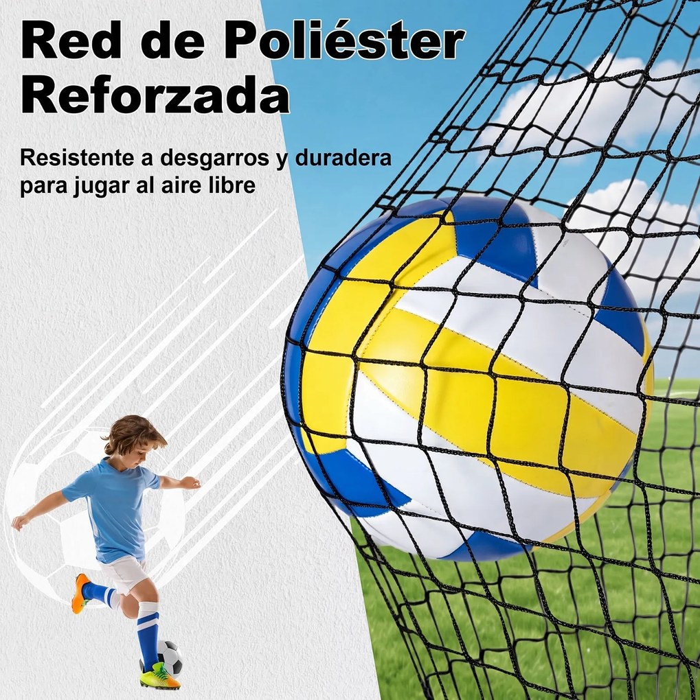 Conjunto de 2 Balizas de Futebol Dobráveis, 120 x 90 x 92 cm, com Estacas de Fixação, Preto