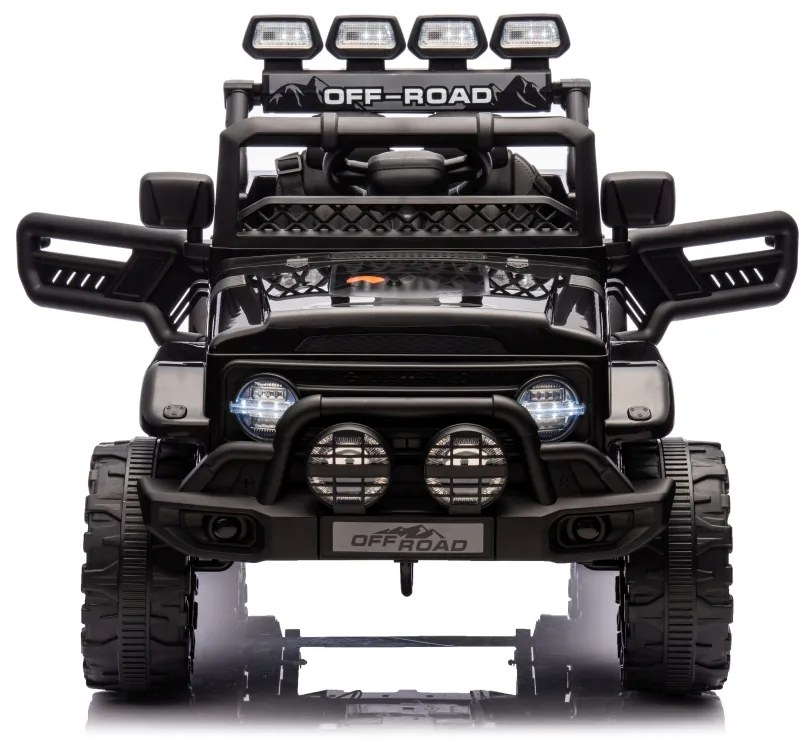 Jipe elétrico para Crianças 12V 4x4 Off-Road CLIMBER Rodas de espuma EVA, Assento Couro ecológico Preto