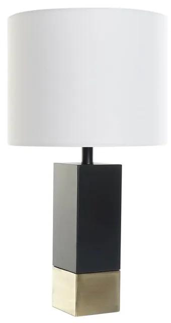 Lâmpada de mesa DKD Home Decor Branco Preto Poliéster Metal 220 V Dourado 50 W (33 x 33 x 60 cm)