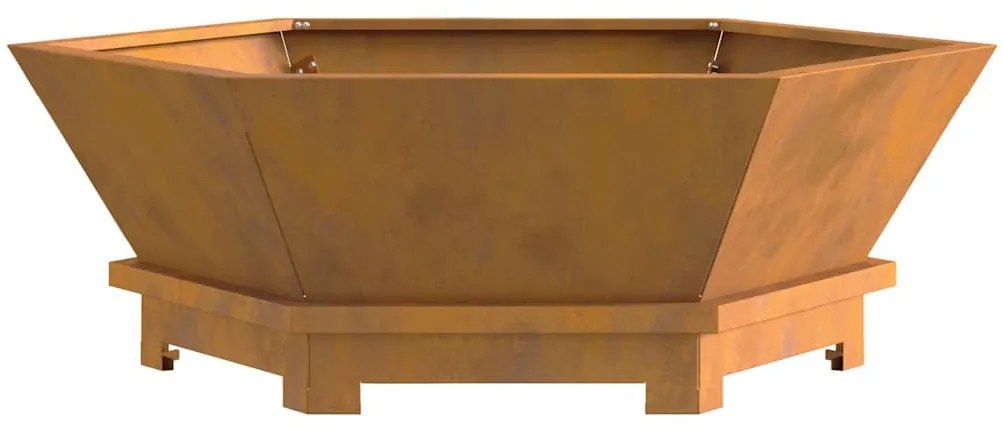 Fogueira Hexagonal vidaXL 75x75x28 cm em Aço Envelhecido