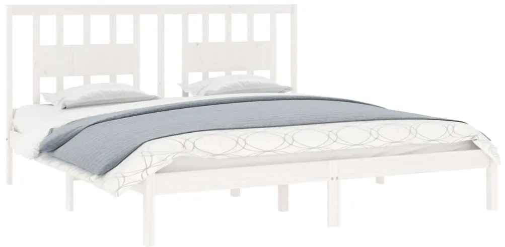 Estrutura de cama 200x200 cm pinho maciço branco