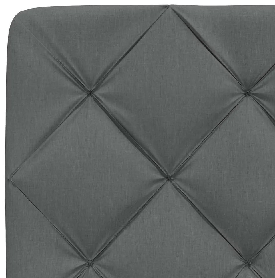 Estrutura de cama sem colchão 90x190 cm tecido cinzento-escuro