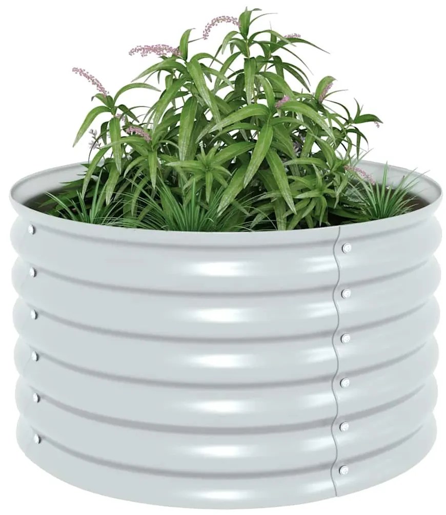 Canteiro/vaso elevado aço galvanizado 80x80x44 cm prateado