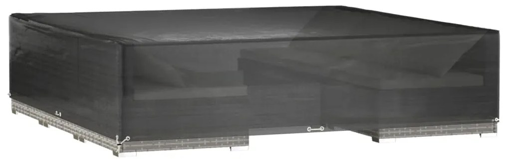 Capas móveis de jardim 2 pcs 16 ilhós 240x240x55 cm retangular
