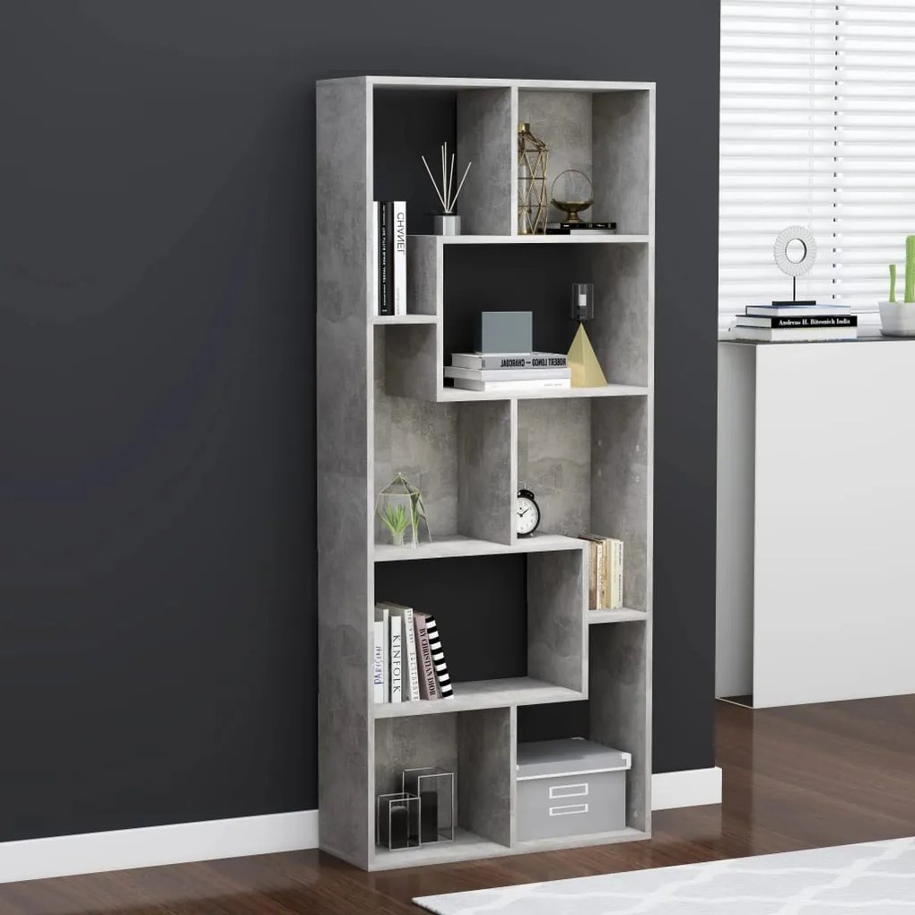 vidaXL Estante 67x24x161 cm derivados de madeira cinzento cimento