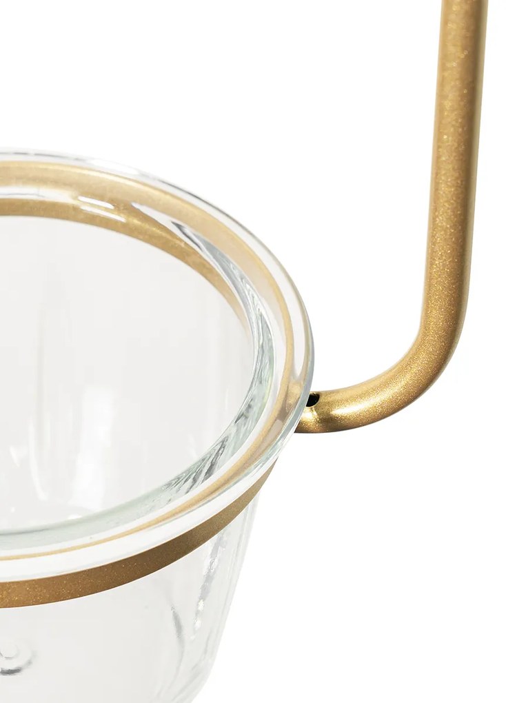 Candeeiro de suspensão Art Déco dourado com vidro branco - Isabella Design,Art Deco