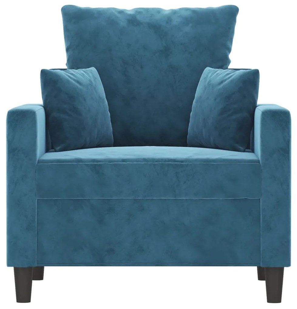 Poltrona 60 cm veludo azul