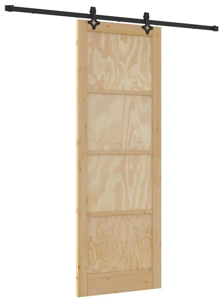 Porta Deslizante com Conjunto de Hardware "ORKDAL" Madeira Sólida de P