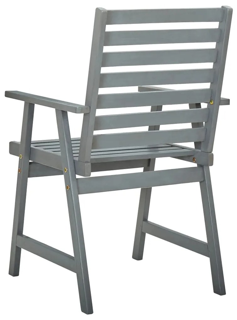 Cadeiras de jantar para jardim 3 pcs acácia maciça cinzento