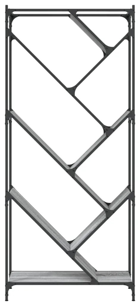Estante 79x30x180 cm derivados de madeira e metal cinza sonoma
