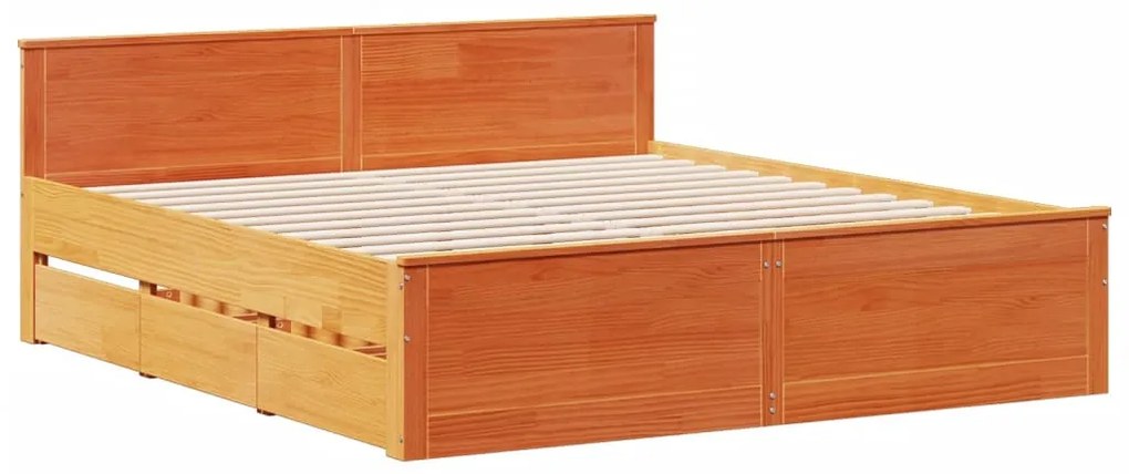 Cama com estante sem colchão 200x200 cm pinho maciço